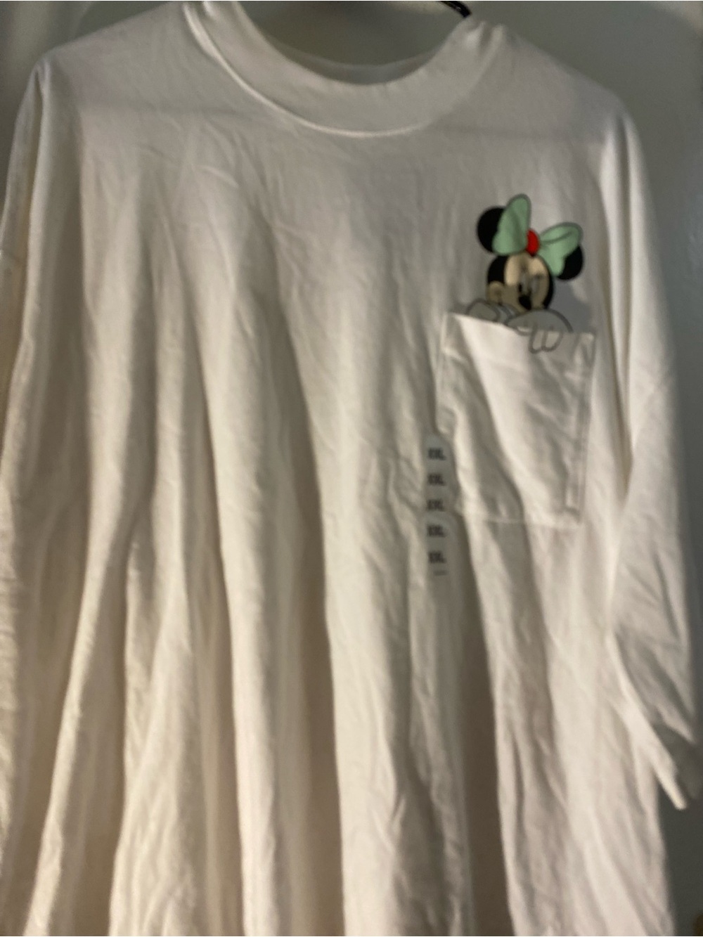White Minnie Mouse Pocket Long-Sleeve Tee